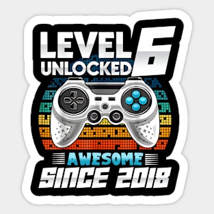 Six 6 yr BDay Son Boy Funny Gamer 6th 6 Year Old Sticker